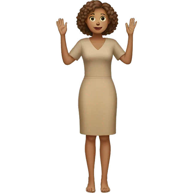 Tan Woman (full-body) (hands raised) emoji