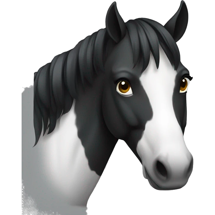 cavalo preto e branco  emoji