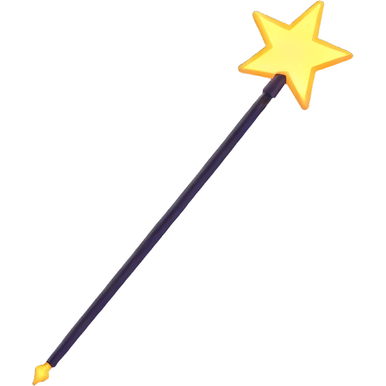 magic wand with glowing tip emoji
