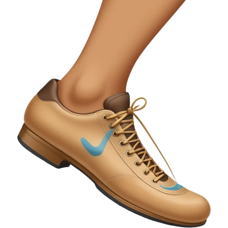 a shoe with a foot inside, stepping and showing a clear shoe print below. and leg with motion line







 emoji
