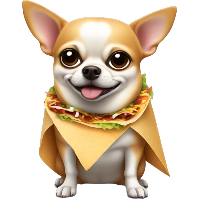 Fat Chihuahua eating Taco Bell fat emoji