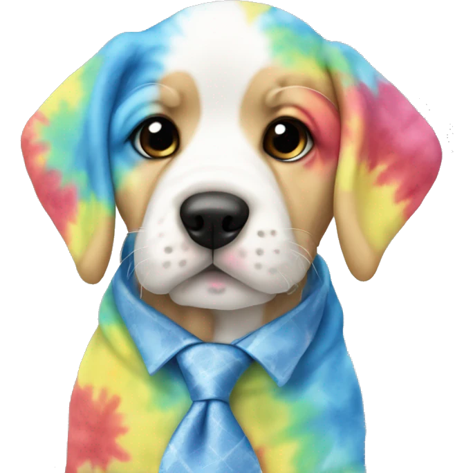 Tie dye puppy emoji