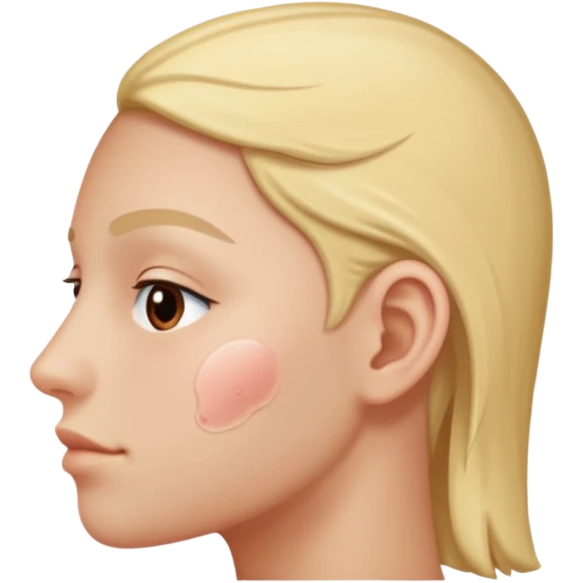 cheek from the side, with a pimple patch emoji