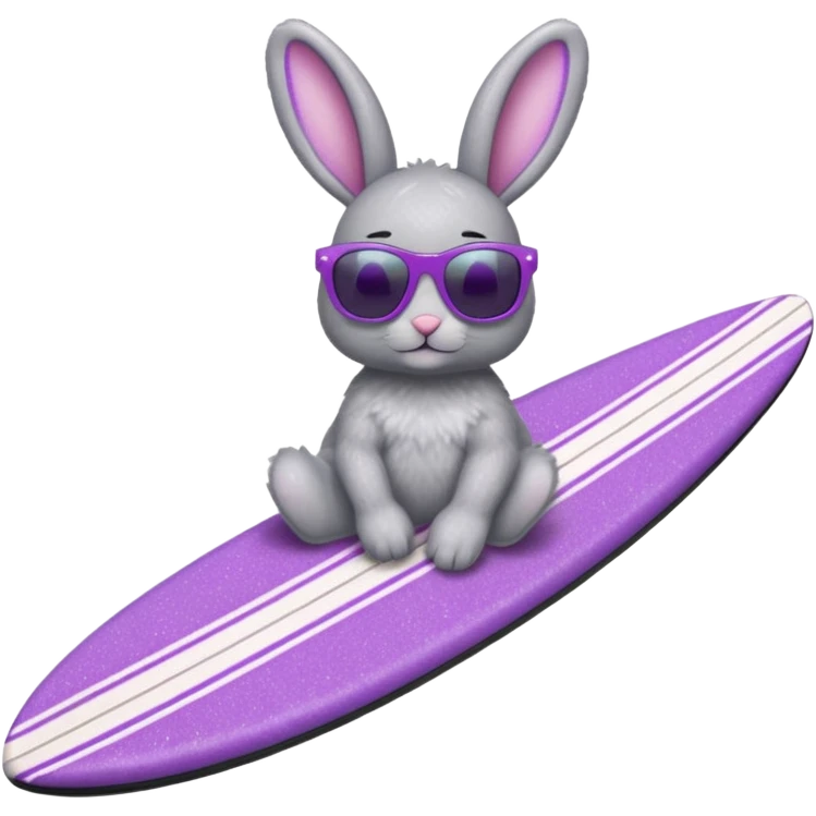 glitter gray bunny purple cian surf emoji