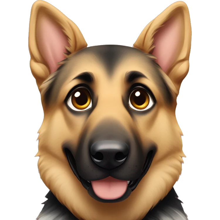 German Shepherd with floppy ears ￼ emoji