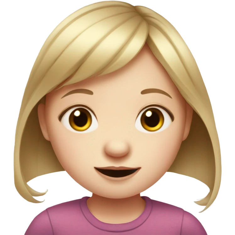 realistic portrait of girl with doewns emoji