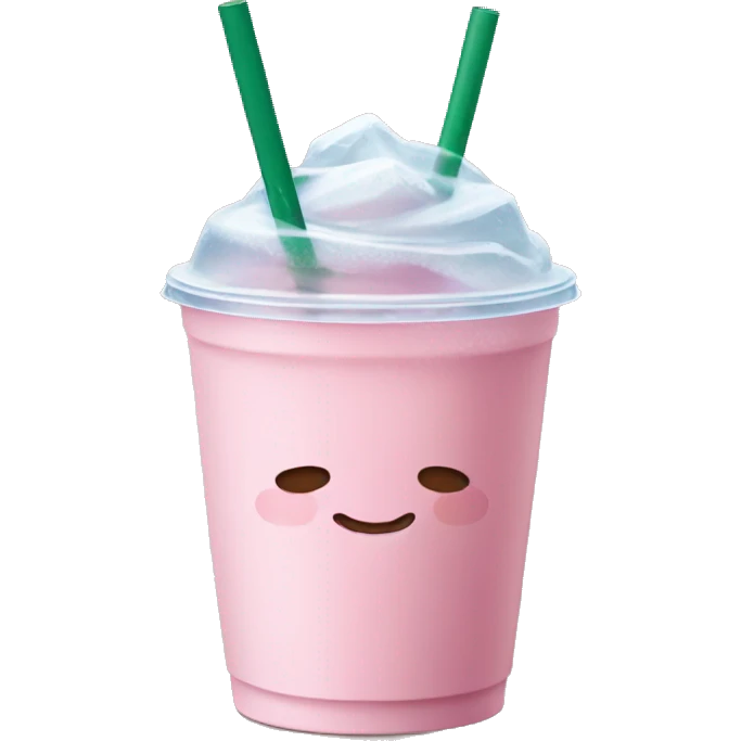 light pink Starbucks drink with ice cubes emoji