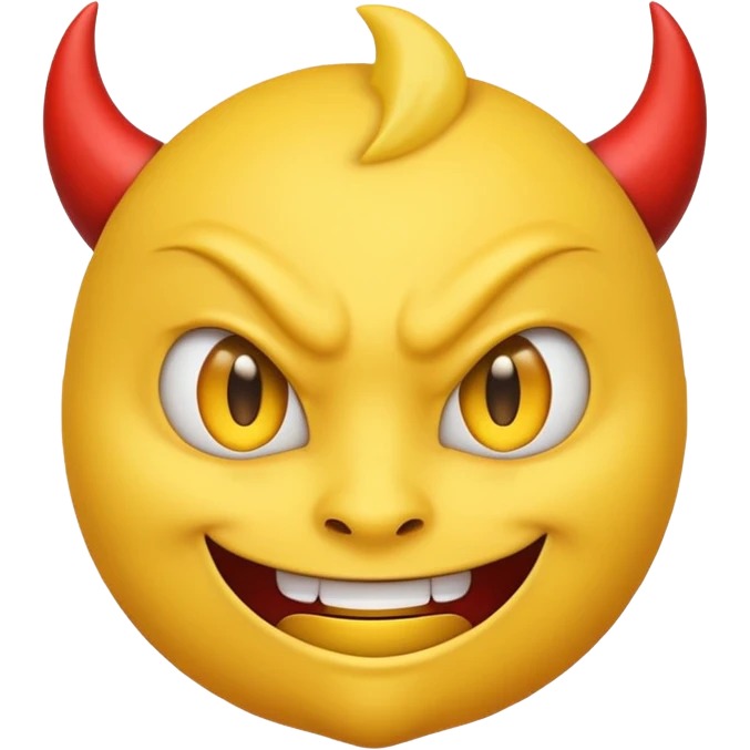 side eyeing evil smiling emoji, yellow face, sharp eyes, devilish smirk, no text emoji