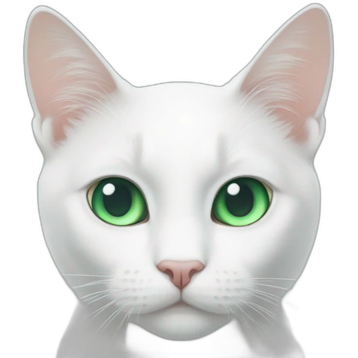 White cat right eye green left eye blue emoji