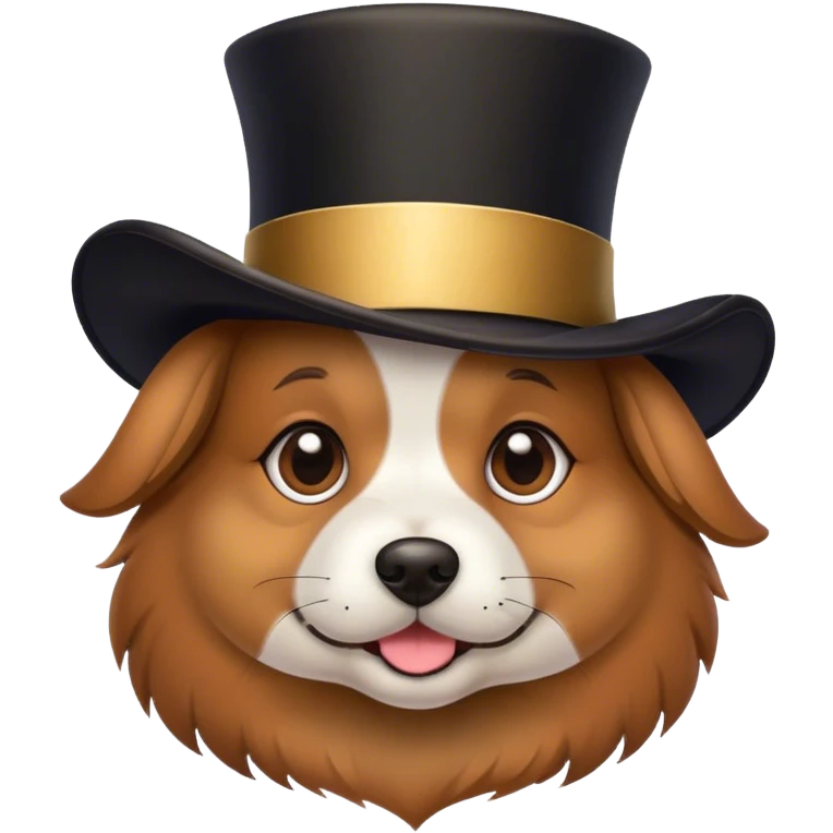 cute dog with tophat emoji