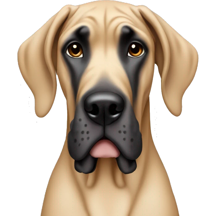 Tan Great Dane with dark ears emoji