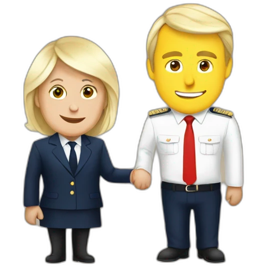 macron with marine lepen emoji