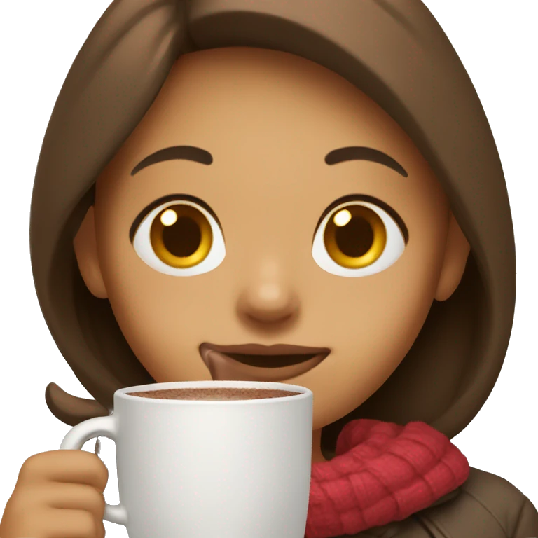 Girl drinking hot chocolate  emoji
