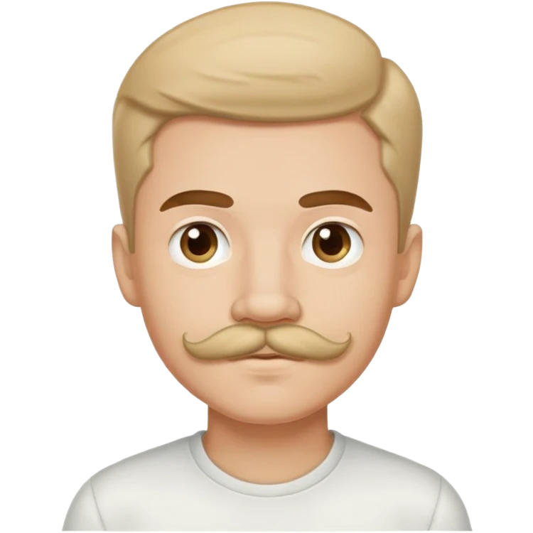 mustached boy on simple background emoji