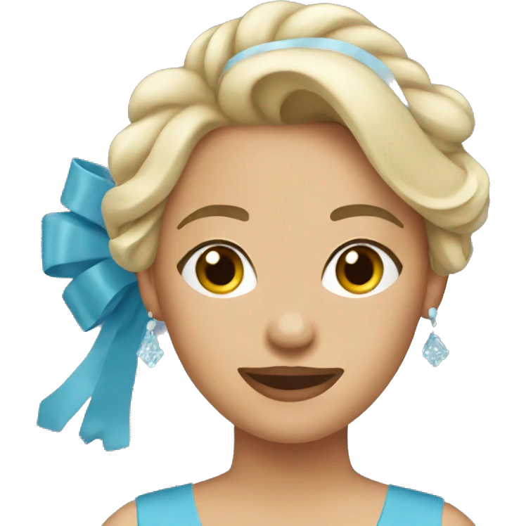 Bridesmaid wearing blue dress emoji