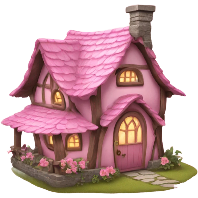 Pink fairy cottage emoji
