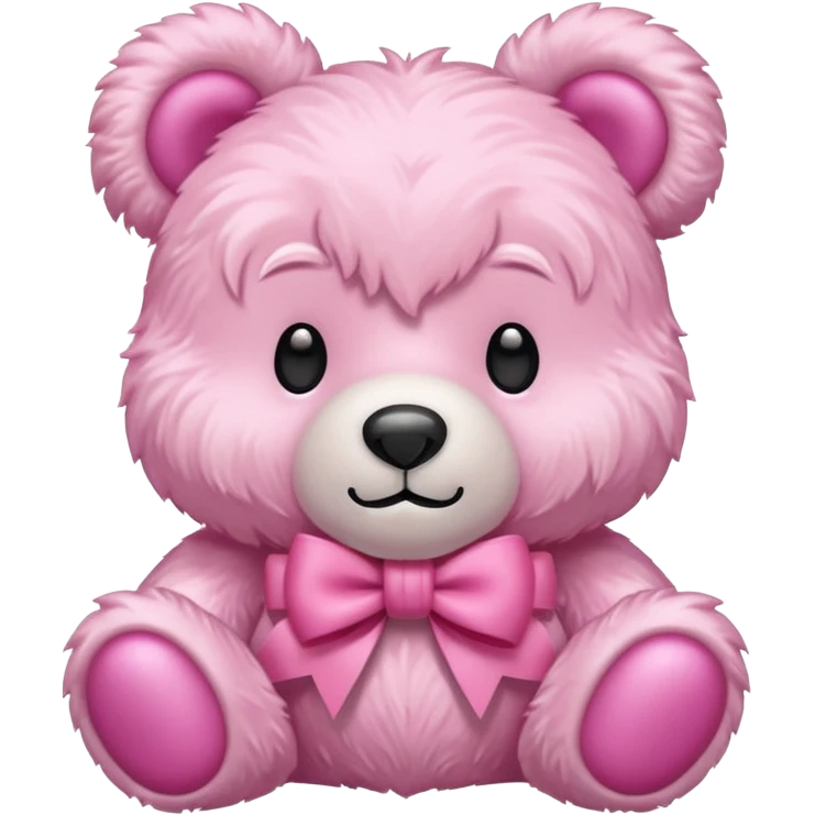 Pink bow bear emoji