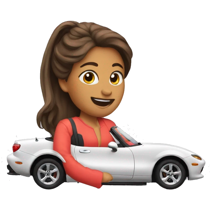 Make me an emoji of a lady driving a Miata  emoji