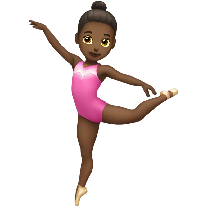 Gymnast with pink  emoji