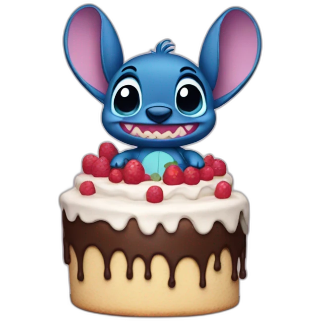 stich with a cake emoji