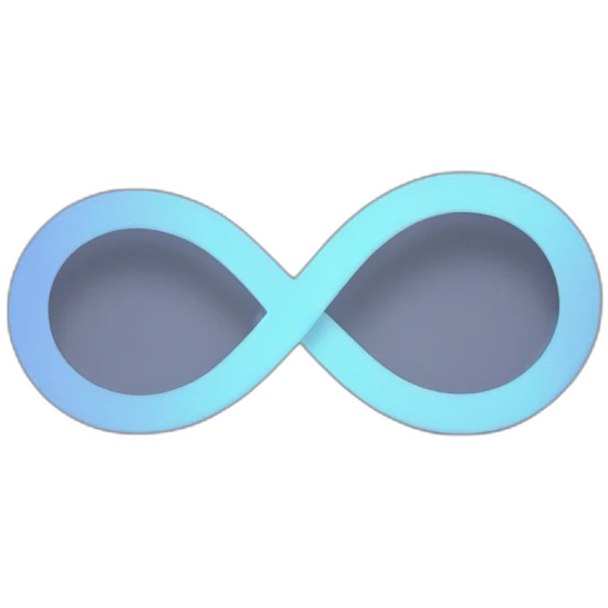Un símbolo de infinito con una f entre las lineas emoji