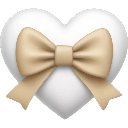 White heart with a beige bow emoji
