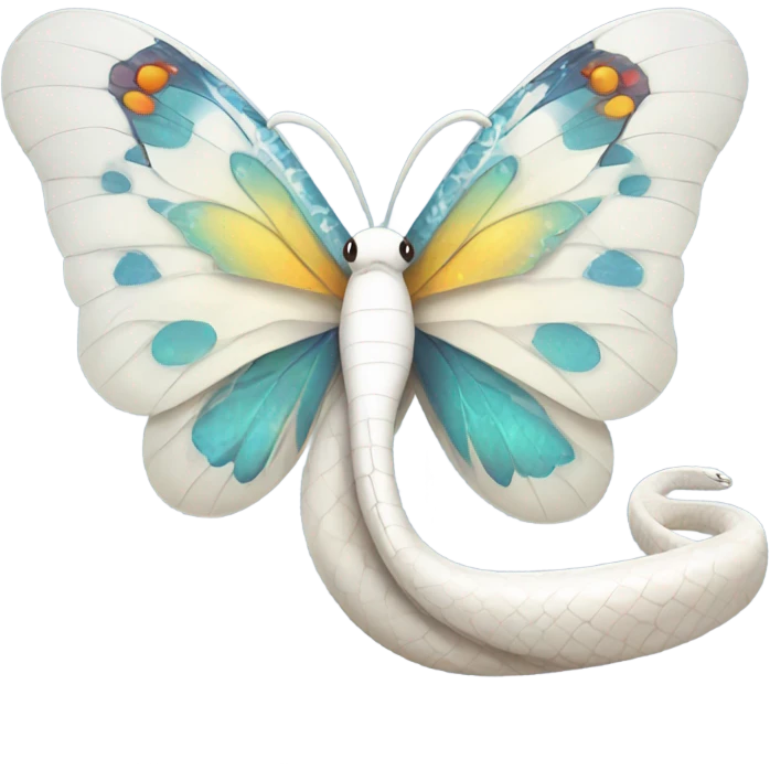 White snake with wings of butterfly  emoji
