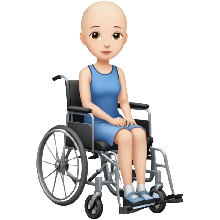 Bald girl in a wheelchair emoji
