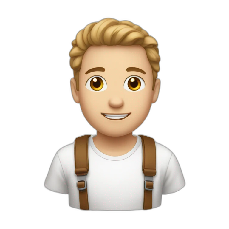 Un garçon blanc chatin avec des yeux marron  emoji