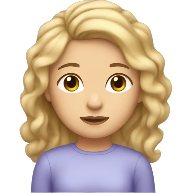 Girl with brown hair and blonde streaks sleeping emoji
