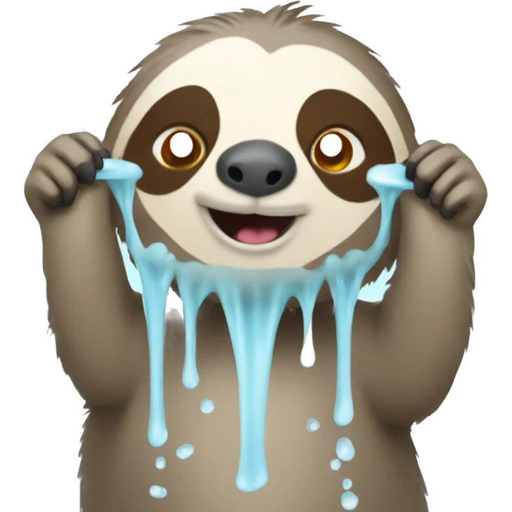 sloth taking soapy shower emoji
