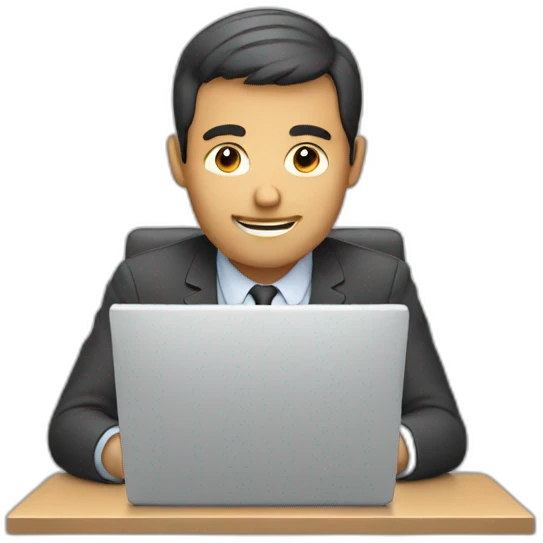 A man typing  emoji
