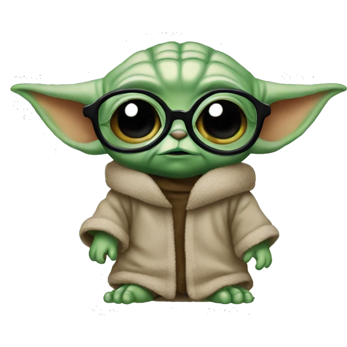 BABY YODA WEARING GLASSES emoji