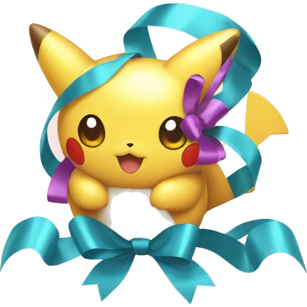 Shiny colorful Pokémon with ribbons emoji