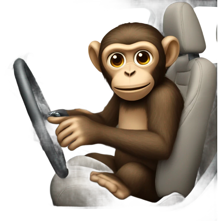 Bmw with a monkey driving it emoji