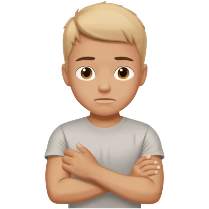 dolore muscolare a un arto di un ragazzo con la maglietta emoji