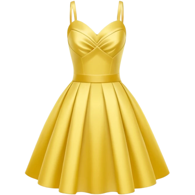 Yellow short satin wedding dress emoji