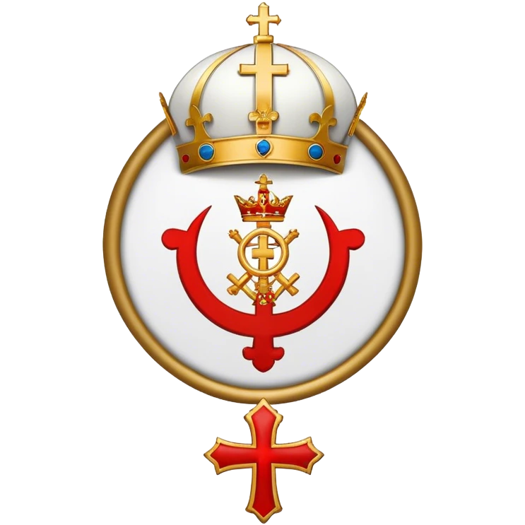 Pope's emblem with a touch of red emoji