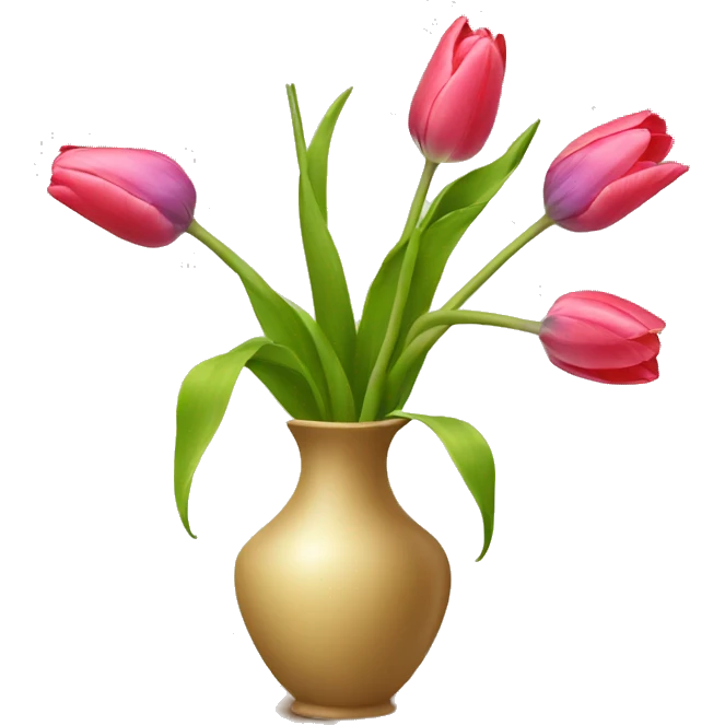 Vase with tulip flower emoji