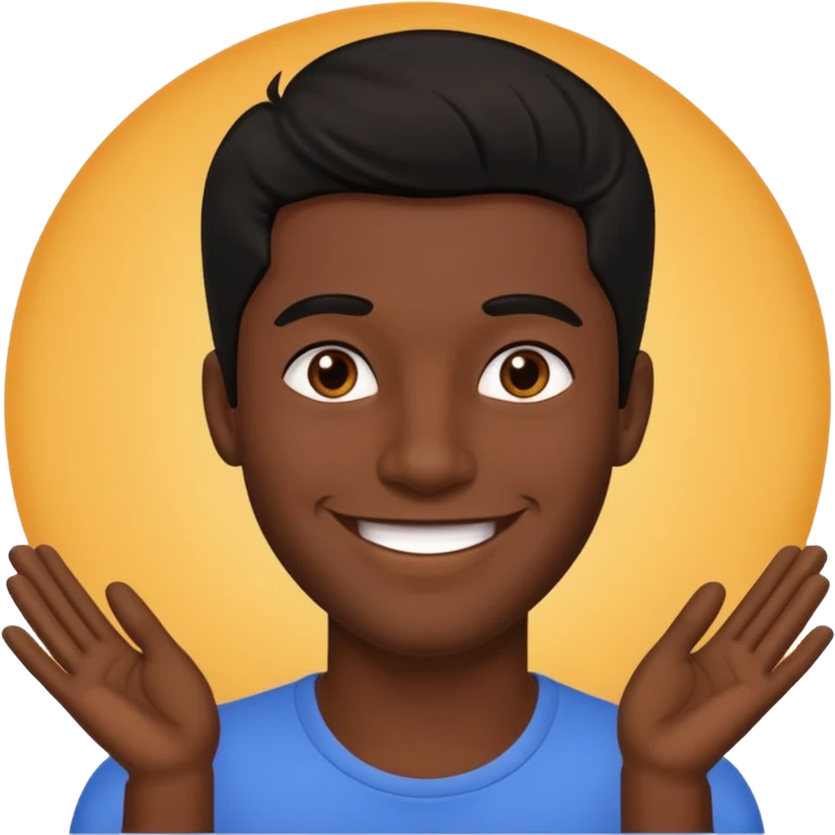 dark skin with black hair handyman great smile emoji