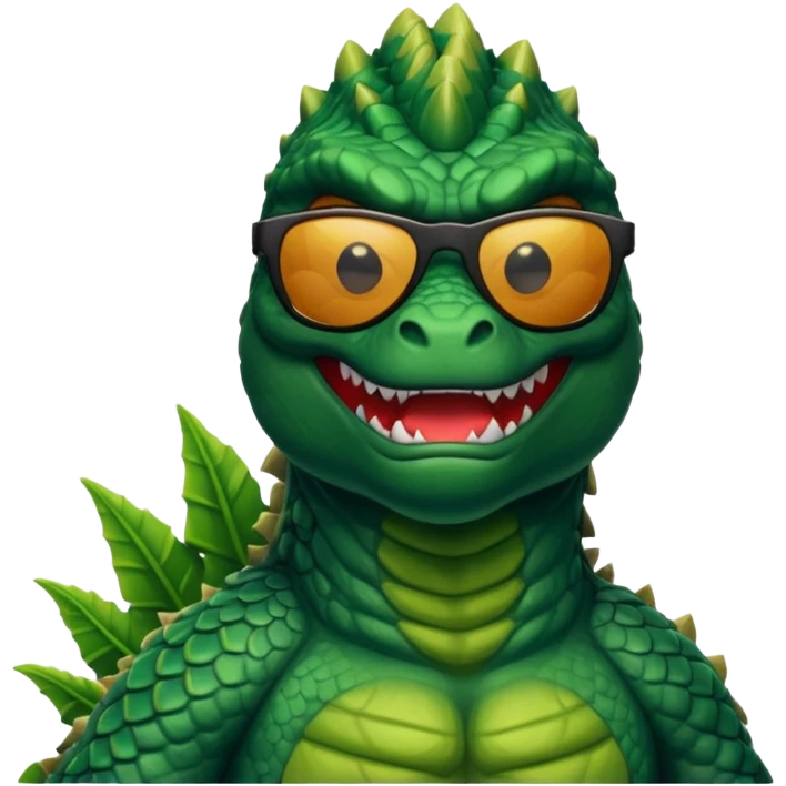 Godzilla wearing sunglasses emoji