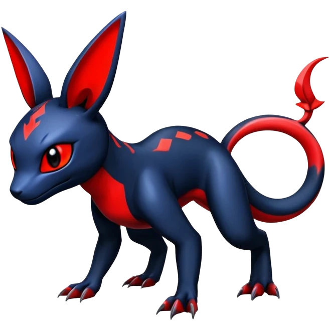 Guilmon-Umbreon-Salandit-hybrid emoji