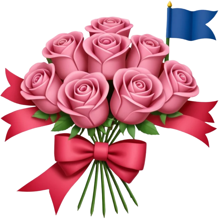 SPAM MEAT rose bouquet tied in a french flag bow emoji
