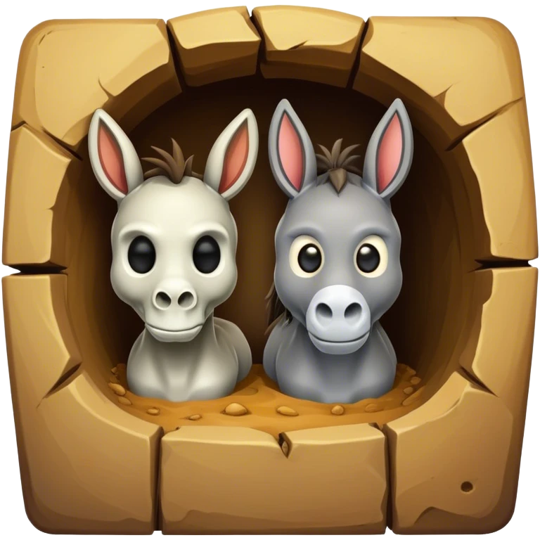 Skull and donkey in a hole emoji
