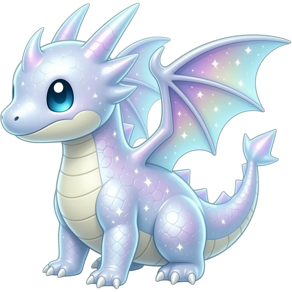 Shiny Pastel Translucent Sparkly Skitty-Dratini-Lumineon-Dragonair-Fakémon emoji