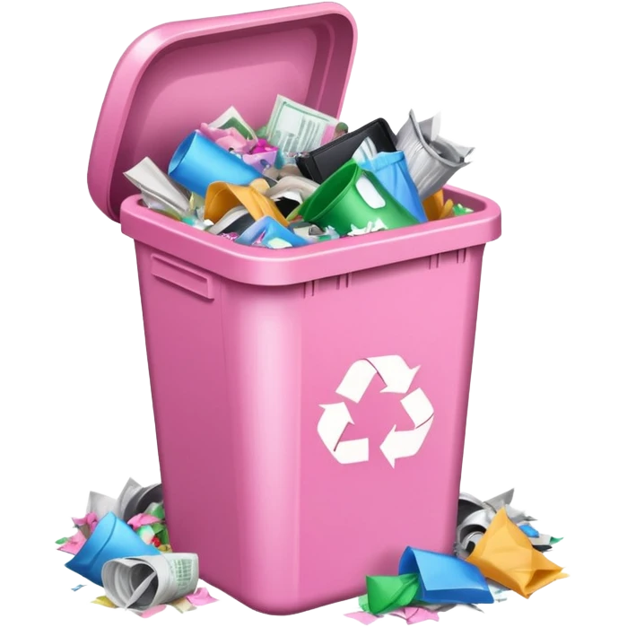 aesthetic glittery pink shiny office trashcan emoji