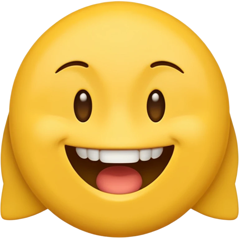 create an like yellow emoji that looks teally relaxed and smiles more on one site than another like one part of the mouth is wider up then the other. ONE part of the mouth should smile more then the other party emoji