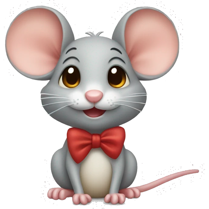 mouse winking also with a bow emoji