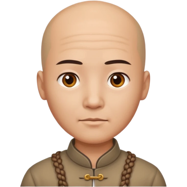 chineese man with a bald head and BRAID coming out in the middle emoji