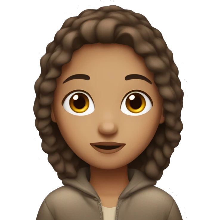 cozy girl with brown hair emoji